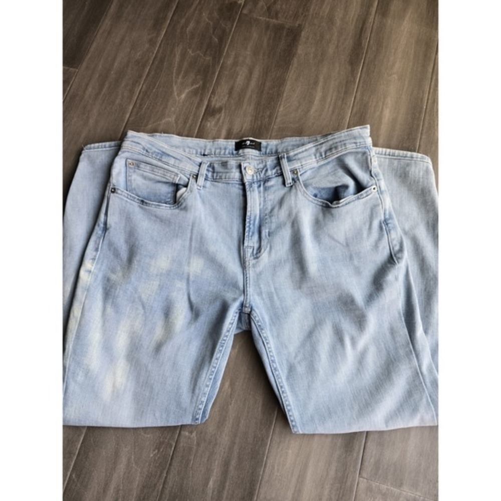 7 For All‎ Mankind Mens Slimmy Jeans Size 34 Slim Fit Light Wash